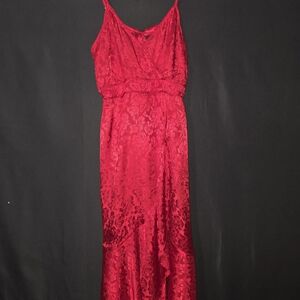 Elegant Red Lace Evening Dress